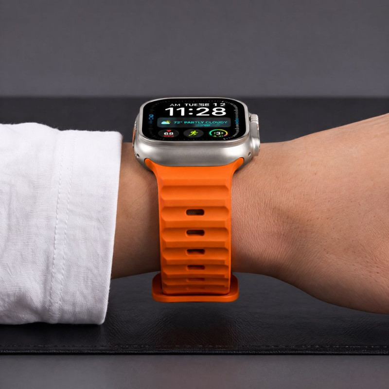 Tech-Protect Silicone Line Apple Watch 8 / 9 / 10 / 11 / 12 / SE / Ultra 44/45/46/49 mm siksniņa, oranža