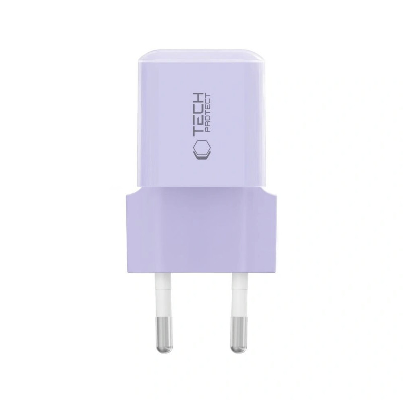 Tech-Protect NCM25 USB-C sienas lādētājs PD 25W, Baby Purple