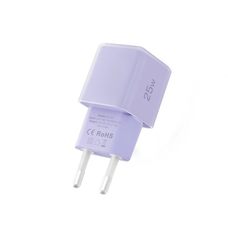 Tech-Protect NCM25 USB-C sienas lādētājs PD 25W, Baby Purple