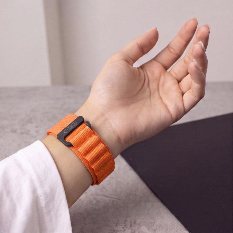 Tech-Protect Nylon Pro THP6037 pulksteņa siksna Garmin Fenix 5X / 5X Plus / 6X / 6X Pro / 7X / 8 / 8 Pro / 9 / 9 Pro (51 mm), oranža