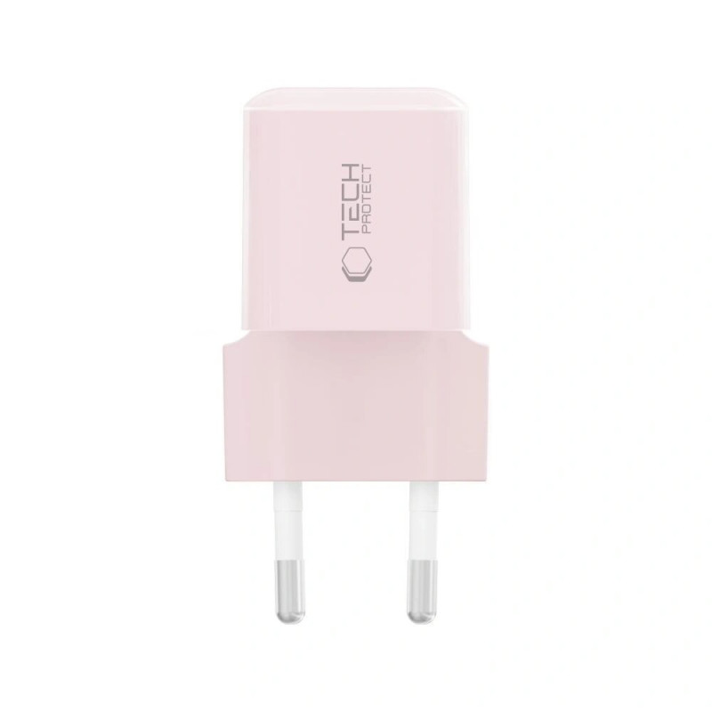 Tech-Protect NCM25 USB-C sienas lādētājs PD 25W, Baby Pink
