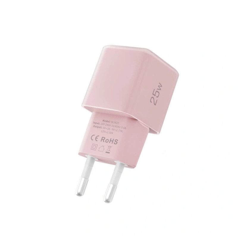 Tech-Protect NCM25 USB-C sienas lādētājs PD 25W, Baby Pink