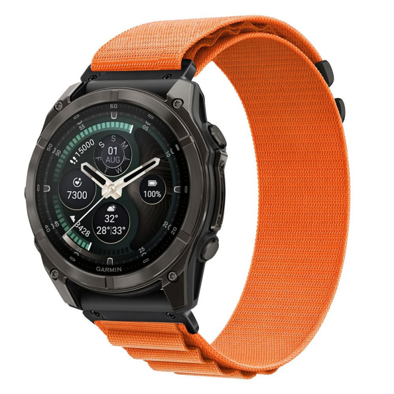 Tech-Protect Nylon Pro THP6032 pulksteņa siksna Garmin Fenix 5X / 5X Plus / 6X / 6X Pro / 7X / 8 / 8 Pro / 9 / 9 Pro (47 mm), oranža