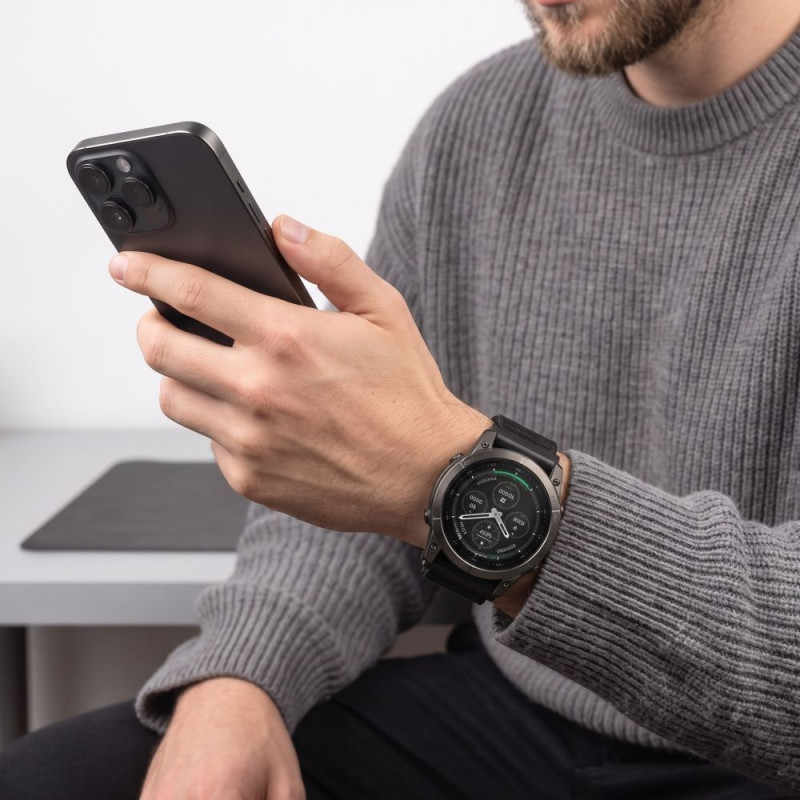 Tech-Protect Nylon Classic pulksteņa siksna Garmin Fenix 5X / 5X Plus / 6X / 6X Pro / 7X / 8 / 8 Pro / 9 / 9 Pro 47 mm, melna