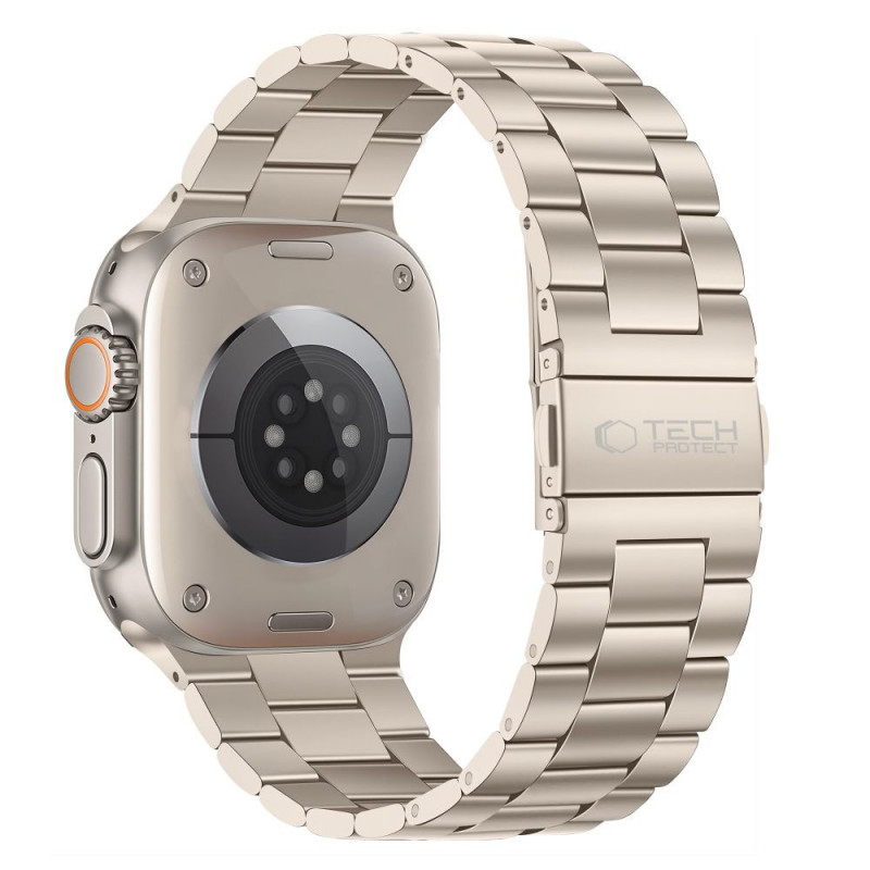 Tech-Protect Stainless nerūsējošā tērauda aproce Apple Watch 8 / 9 / 10 / 11 / 12 / SE / Ultra (44 / 45 / 46 / 49 mm), Starlight