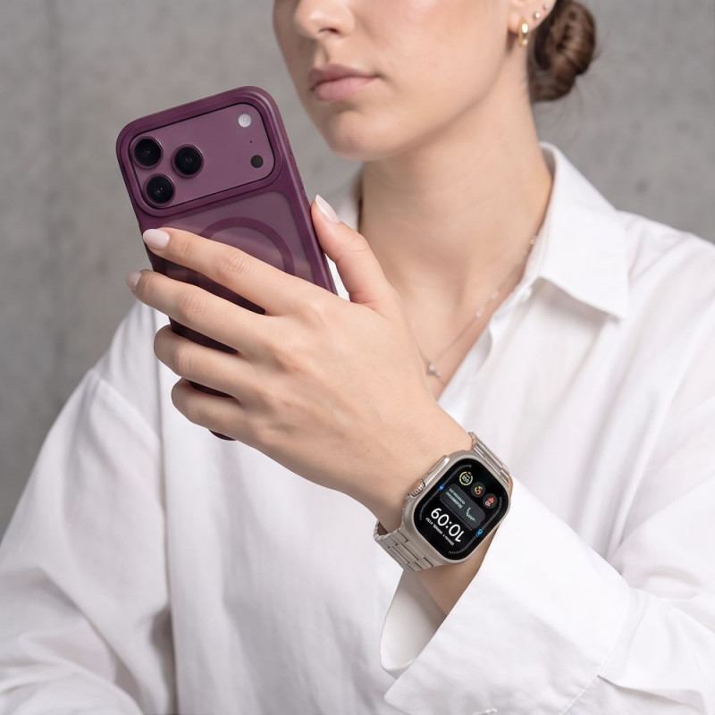 Tech-Protect Stainless nerūsējošā tērauda aproce Apple Watch 8 / 9 / 10 / 11 / 12 / SE / Ultra (44 / 45 / 46 / 49 mm), Starlight