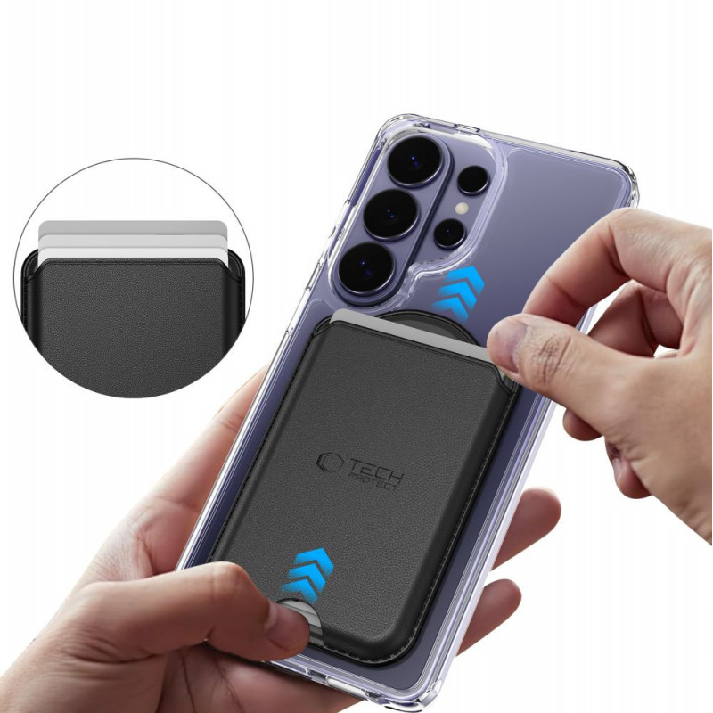 Tech-Protect CH02 MagWallet MagSafe universāls magnētiskais karšu turētājs, melns