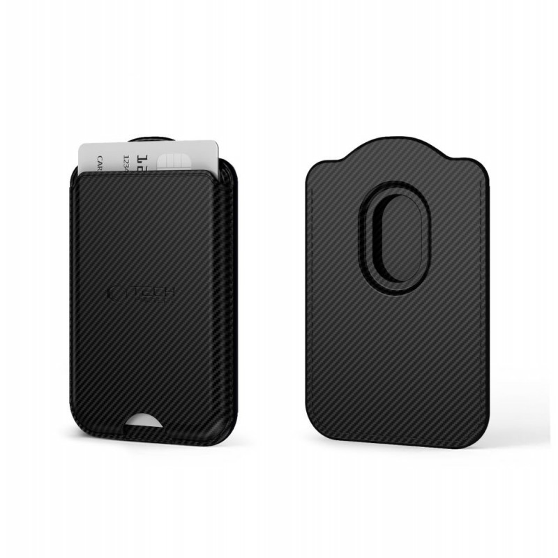 Tech-Protect CH02 MagWallet MagSafe universāls magnētiskais karšu turētājs, Carbon