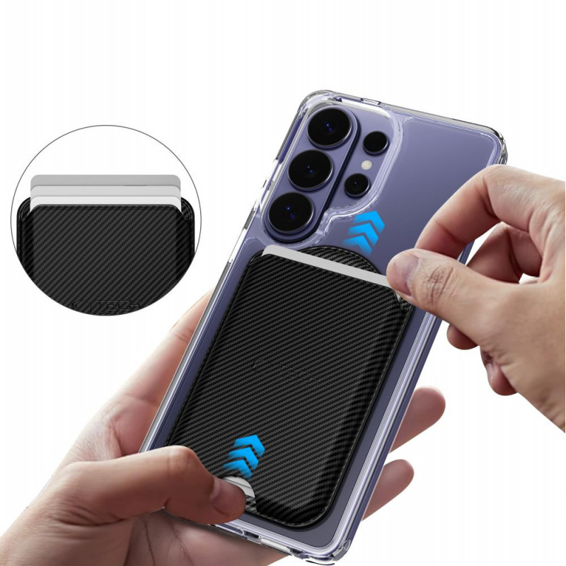 Tech-Protect CH02 MagWallet MagSafe universāls magnētiskais karšu turētājs, Carbon