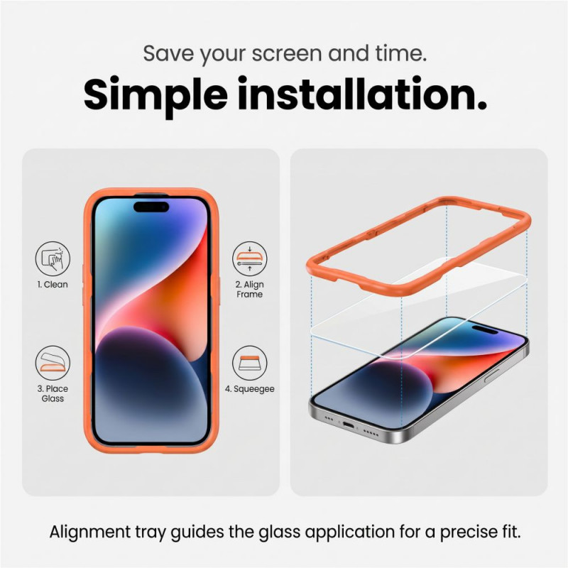 Tech-Protect Easy Set+ rūdītā stikla komplekts Apple iPhone 18 Pro ekrānam un objektīvam, caurspīdīgs (3 gab.)