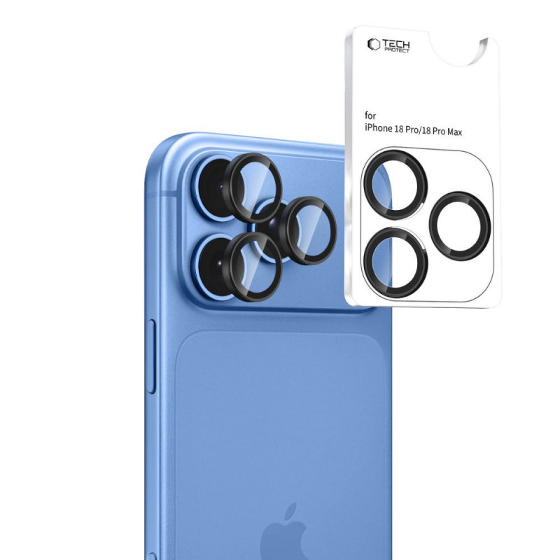 Tech-Protect Camring Fit+ kameras pārsegs Apple iPhone 18 Pro / 18 Pro Max, melns