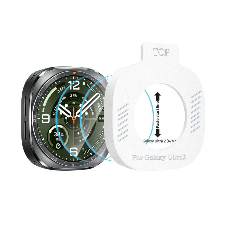 Tech-Protect Easy Set+ rūdītais stikls Samsung Galaxy Watch Ultra 2 2026 47 mm, caurspīdīgs (2 gab.)
