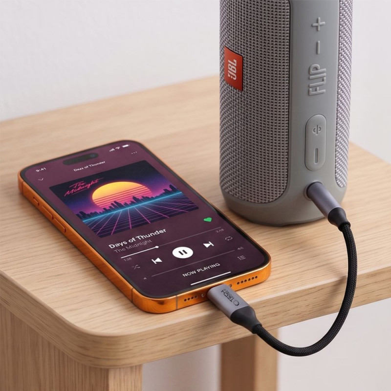 Tech-Protect Ultraboost USB-C uz 3,5 mm mini jack DAC adapteris, dzelzs pelēks