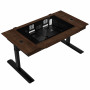 Lian Li DK07 galda korpuss Wood Edition, ar divu sistēmu atbalstu, 2x E-ATX, regulējams augstums, riekstkoka / melns