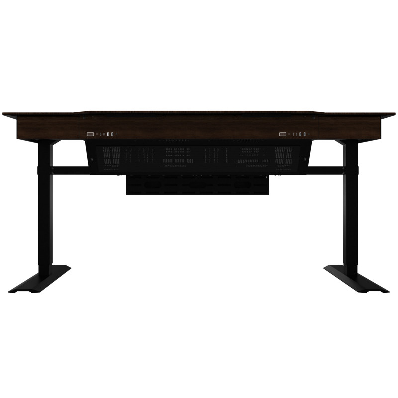 Lian Li DK07 galda korpuss Wood Edition, ar divu sistēmu atbalstu, 2x E-ATX, regulējams augstums, riekstkoka / melns