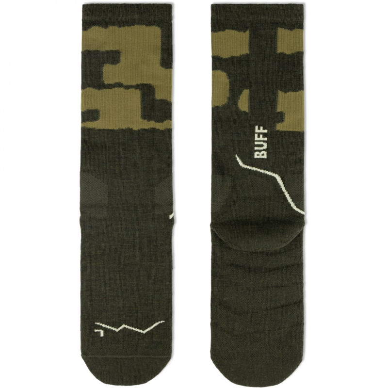 Buff Merino MW Crew zeķes MWC2, Beetle Green, L