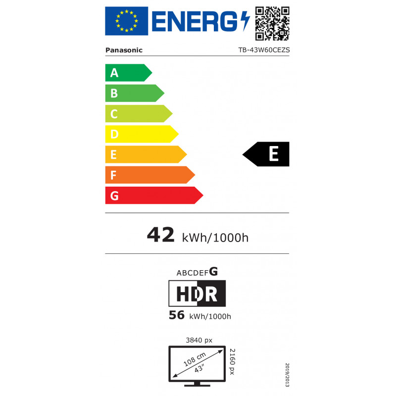 Panasonic TB-43W60CEZS 43" LED UHD viedtelevizors, vairāku uztvērēju, TiVo
