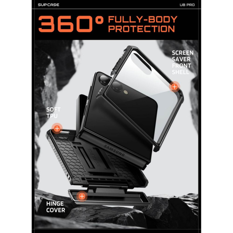 Supcase Unicorn Beetle Pro vāciņš Samsung Galaxy Z Flip 8, melns