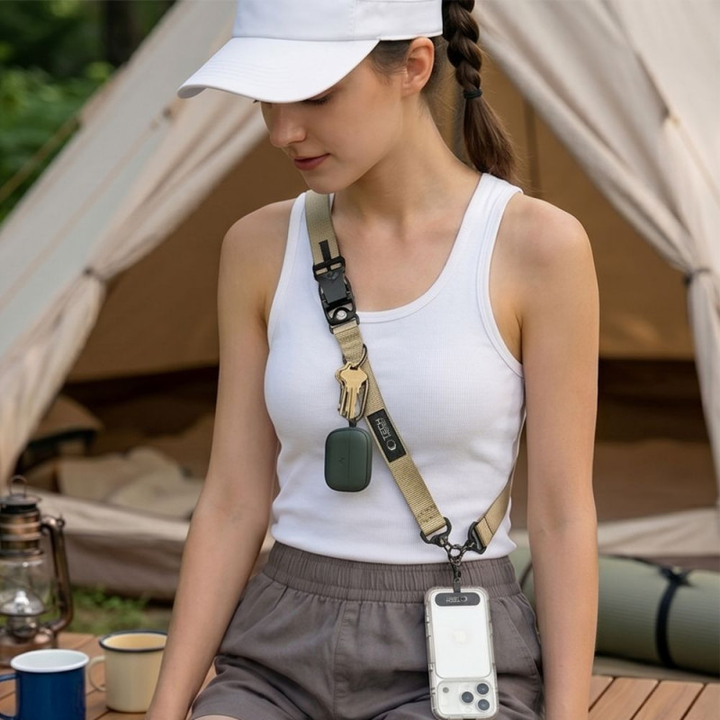 Tech-Protect C9S Rope Crossbody telefona siksna, Sienna Beige