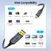 Tech-Protect UltraBoost USB-C uz DisplayPort 1.4 kabelis, 8K 60Hz, 180 cm, melns