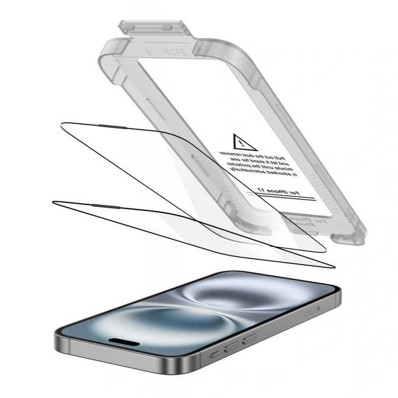 Tech-Protect Quick Set+ THP4498 rūdīta stikla ekrāna aizsargs Apple iPhone 17, melns (2 gab.)