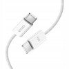 Tech-Protect Ultraboost Classic USB-C / USB-C PD kabelis, 60W, 3A, 100 cm, balts