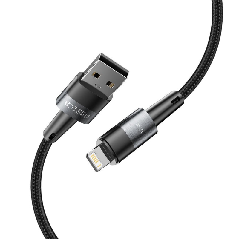 Tech-Protect UltraBoost USB-A/Lightning kabelis 12W 2.4A 200 cm, pelēks