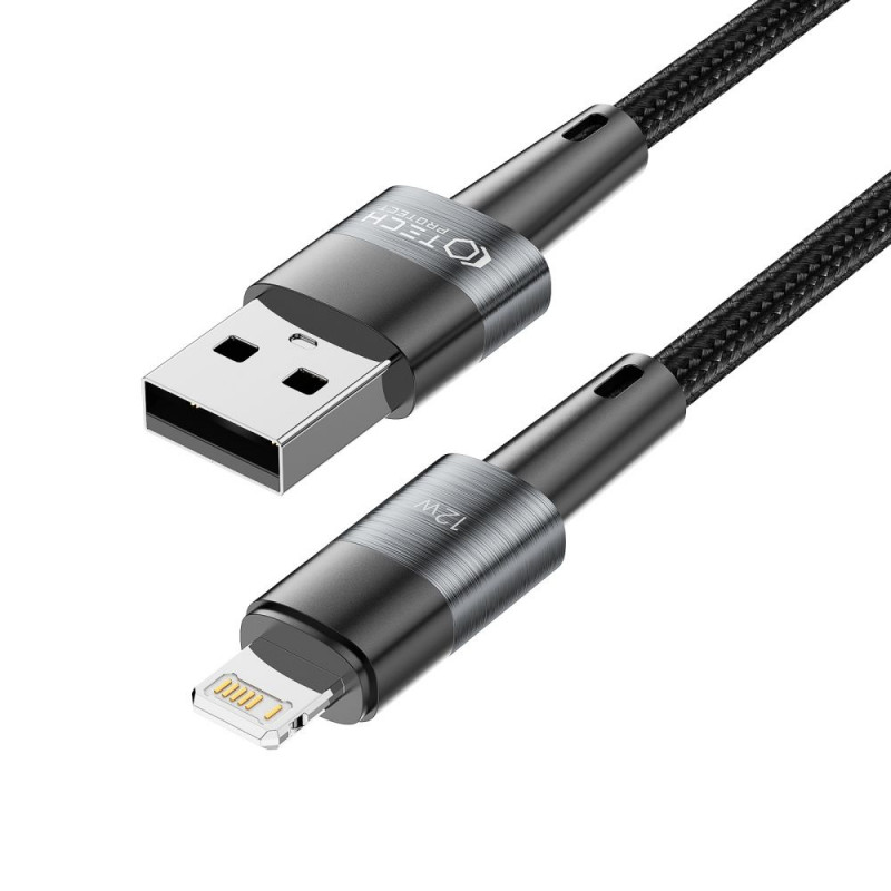Tech-Protect UltraBoost USB-A/Lightning kabelis 12W 2.4A 200 cm, pelēks