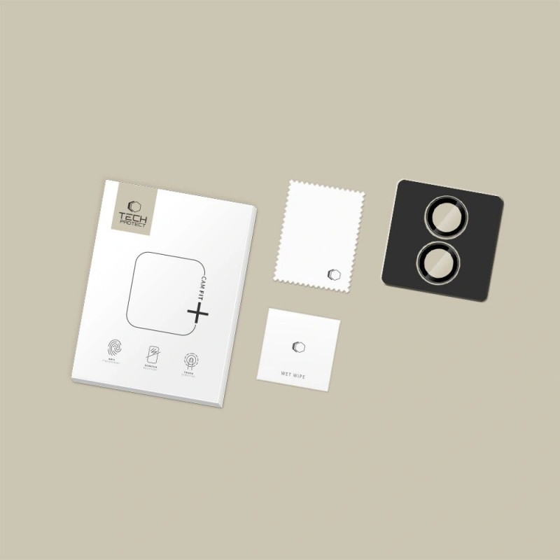 Tech-Protect Camring Fit+ kameras objektīva pārsegs Apple iPhone 16 / 16 Plus / 17, melns