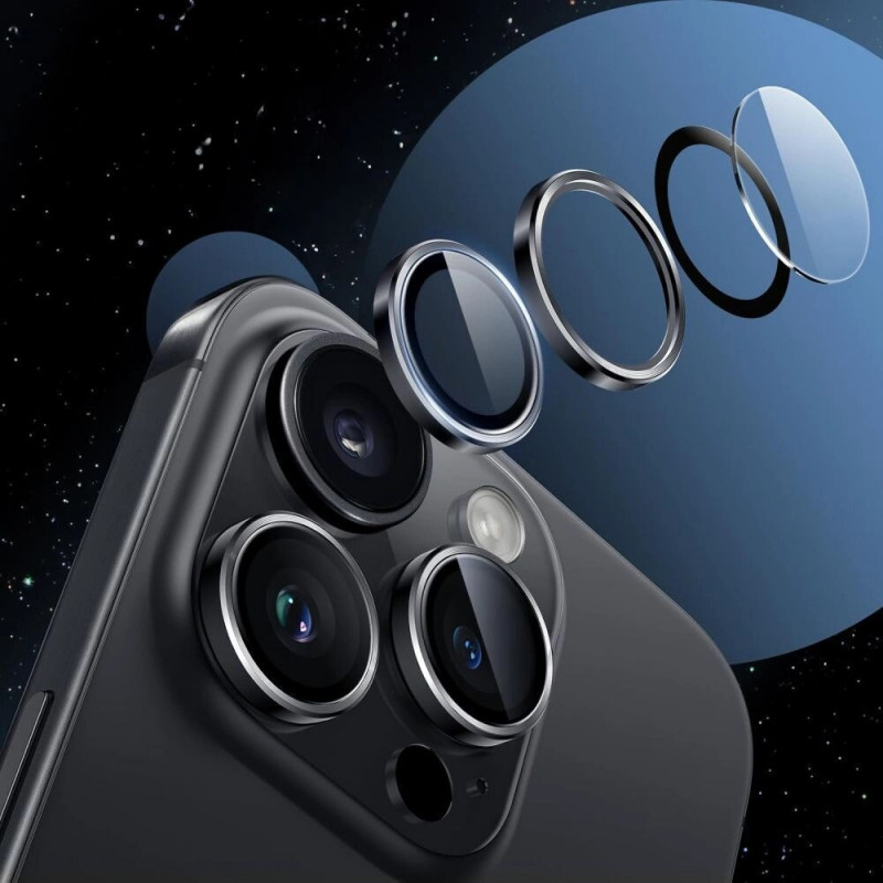 Tech-Protect Camring Fit+ kameras objektīva pārsegs Apple iPhone 14 Pro / 14 Pro Max / 15 Pro / 15 Pro Max / 16 Pro / 16 Pro Max / 17 Pro / 17 Pro Max, caurspīdīgs