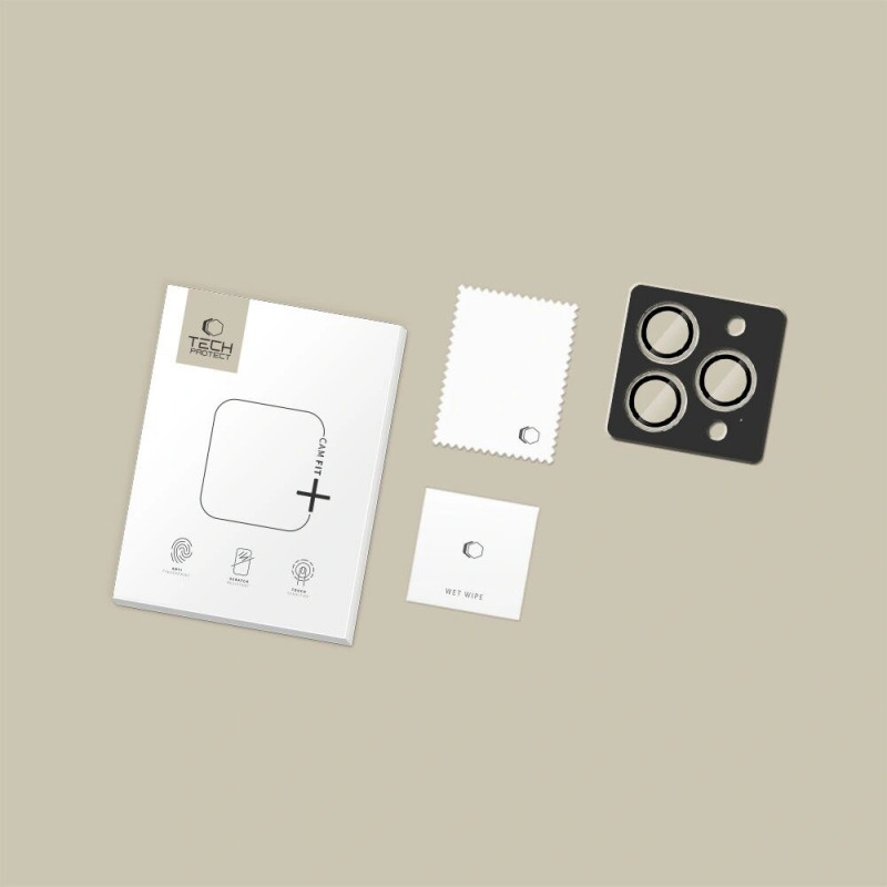 Tech-Protect Camring Fit+ kameras objektīva pārsegs Apple iPhone 14 Pro / 14 Pro Max / 15 Pro / 15 Pro Max / 16 Pro / 16 Pro Max / 17 Pro / 17 Pro Max, caurspīdīgs