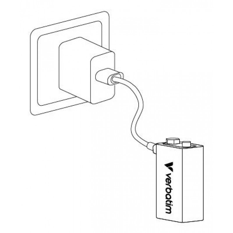 Verbatim 30251 USB-C uzlādējams akumulators Li-ion 9V 335 mAh (1 gab.)