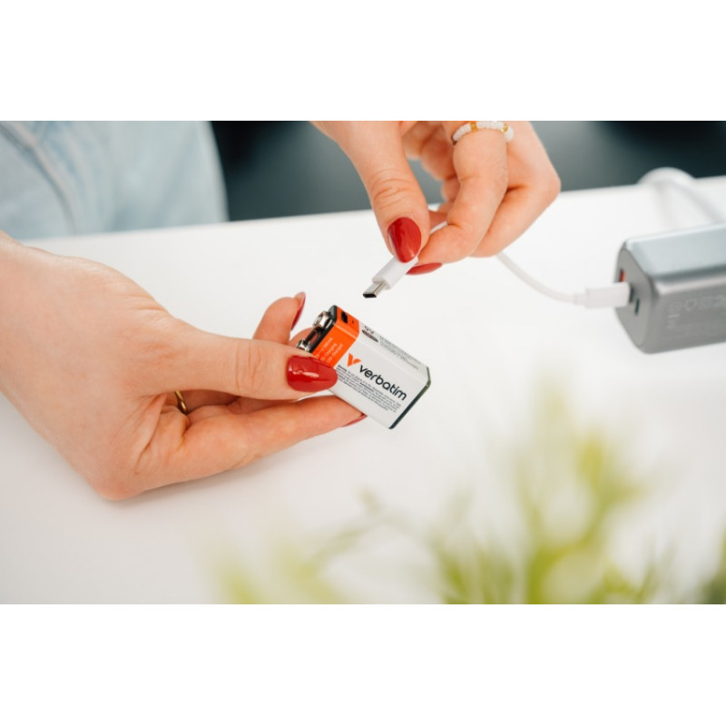 Verbatim 30251 USB-C uzlādējams akumulators Li-ion 9V 335 mAh (1 gab.)