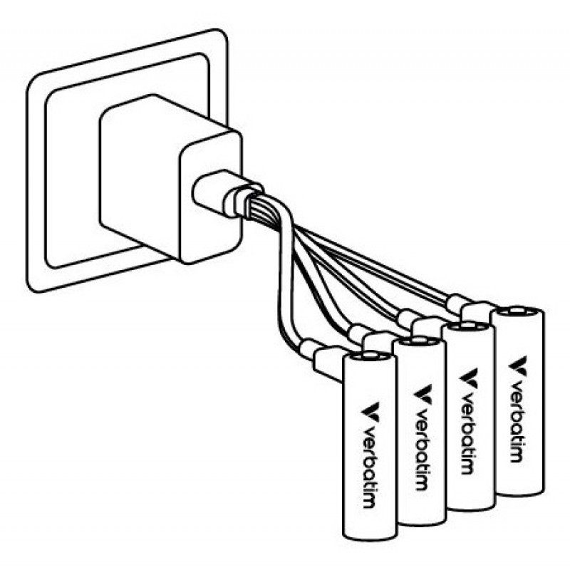 Verbatim 30250 USB-C uzlādējamas baterijas Li-ion AAA 500 mAh (4 gab.)