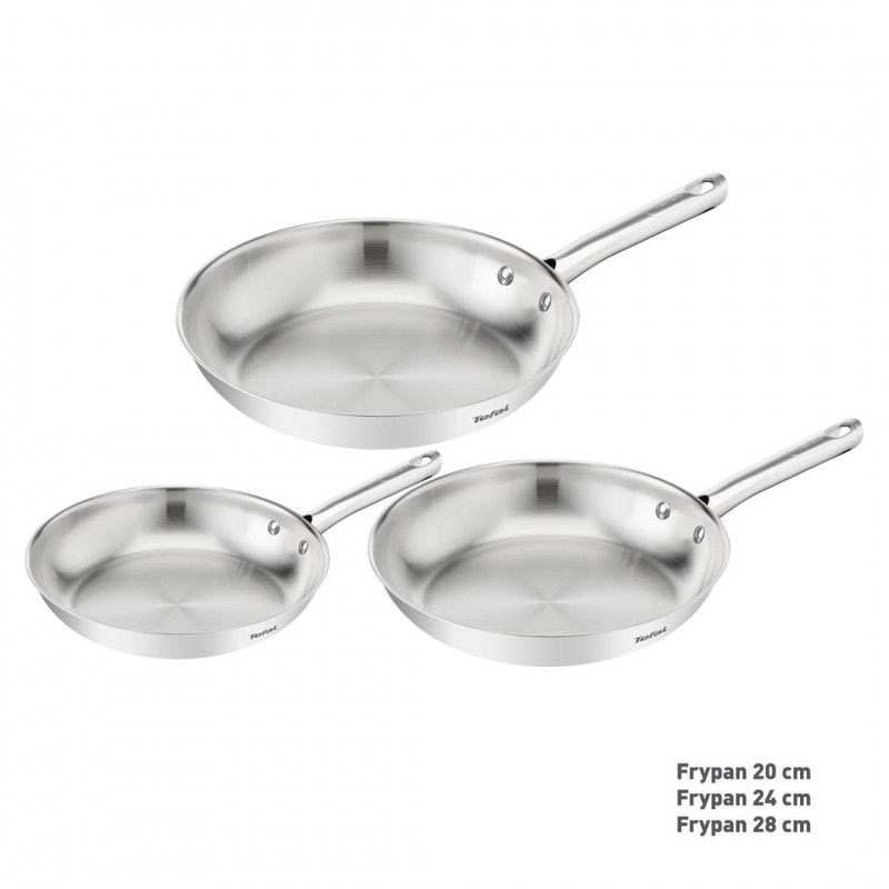 Tefal Duetto On B866S334 pannu komplekts, 3 gab., 20/24/28 cm, nerūsējošais tērauds