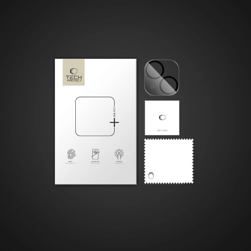Tech-Protect Cam Fit+ kameras objektīva rūdītais stikls Apple iPhone 14 / 14 Plus / 15 / 15 Plus, caurspīdīgs