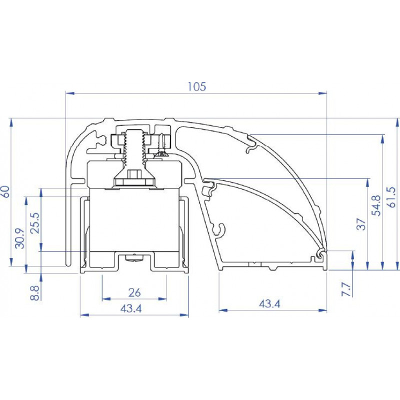 CDVI P300EVO elektromagnētiskā durvju profila slēdzene 400 mm, 300 kg, ar monitoringu (52870)