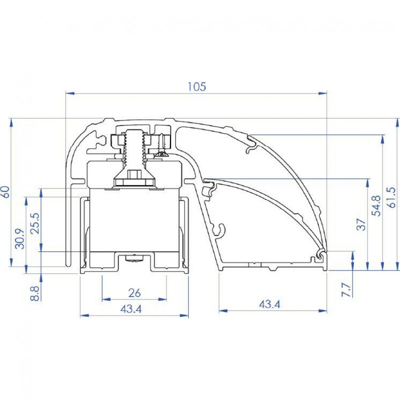 CDVI P300EVO elektromagnētiskā durvju profila slēdzene 400 mm, 300 kg, ar monitoringu (52870)