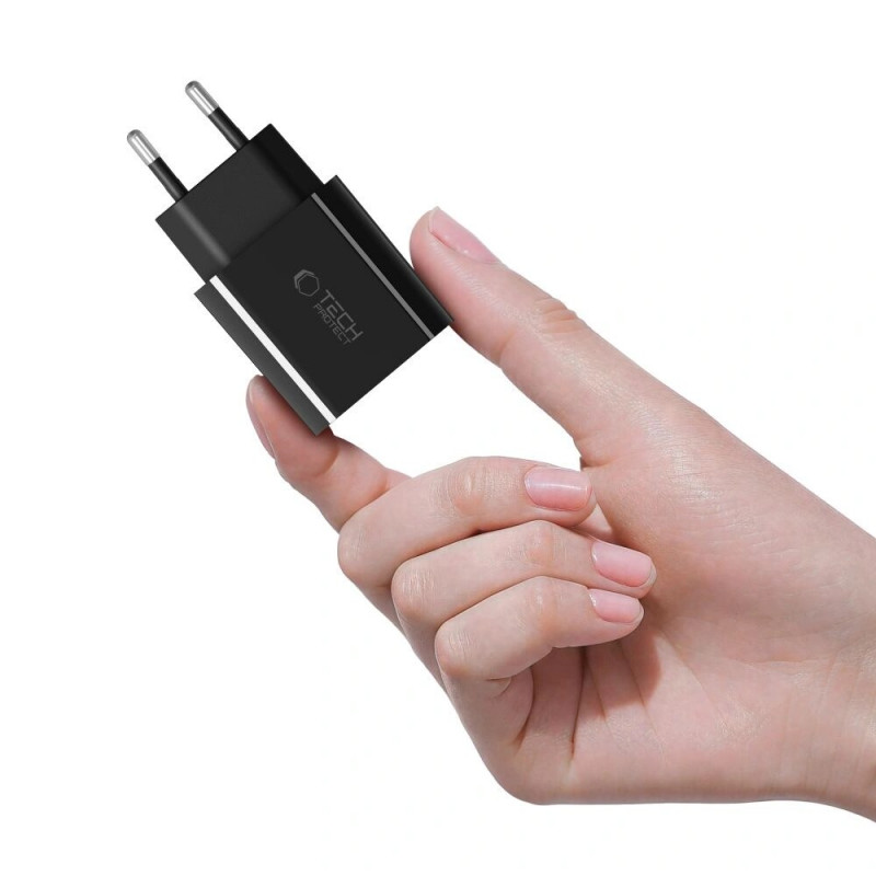 Tech-Protect NC20W USB-C sienas lādētājs PD 20W, melns