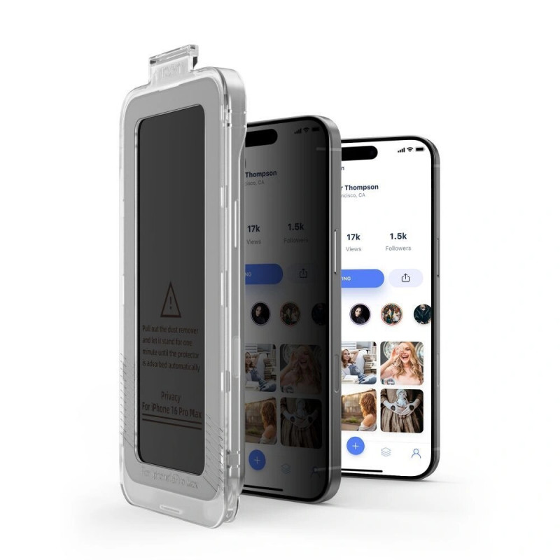 Tech-Protect Quick Set Spy+ privātuma rūdītais stikls Apple iPhone 14 Pro (2 gab.)