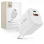 Tech-Protect NCA20 USB-A, USB-C sienas lādētājs PD 20W / QC3.0, balts