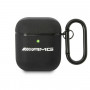 Mercedes-AMG AMA2SLWK Leather Big Logo vāciņš Apple AirPods 1/2, melns