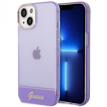 Guess GUHCP14SHGCOU caurspīdīgs cietais futrālis Apple iPhone 14 / 15 / 13 6,1 collu, purpura
