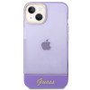 Guess GUHCP14SHGCOU caurspīdīgs cietais futrālis Apple iPhone 14 / 15 / 13 6,1 collu, purpura