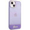 Guess GUHCP14SHGCOU caurspīdīgs cietais futrālis Apple iPhone 14 / 15 / 13 6,1 collu, purpura