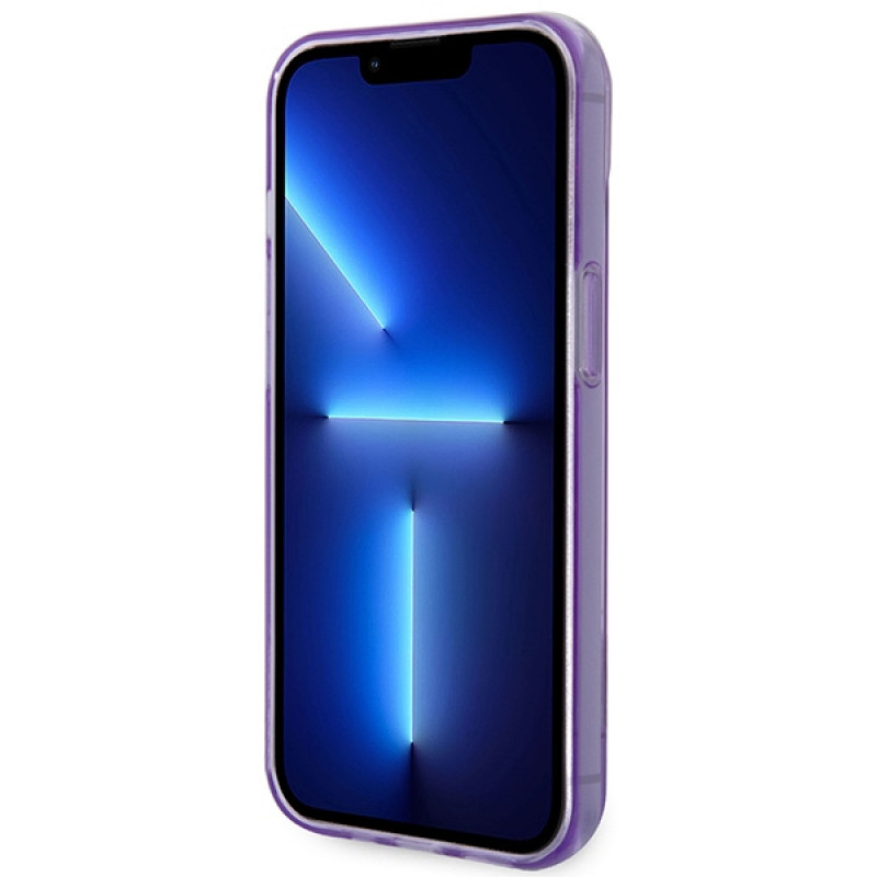 Guess GUHCP14SHGCOU caurspīdīgs cietais futrālis Apple iPhone 14 / 15 / 13 6,1 collu, purpura