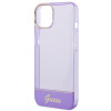 Guess GUHCP14SHGCOU caurspīdīgs cietais futrālis Apple iPhone 14 / 15 / 13 6,1 collu, purpura