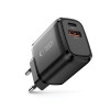 Tech-Protect NCA30 USB-A, USB-C sienas lādētājs PD 30W / QC3.0, melns