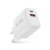 Tech-Protect NCA30 USB-A, USB-C sienas lādētājs PD 30W / QC3.0, balts