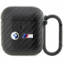 BMW BMA2WMPUCA2 Carbon Double Metal Logo vāciņš Apple AirPods 1/2, melns
